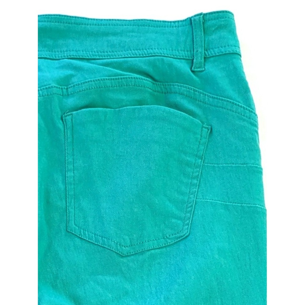 Like An Angel Womens 3X Teal Green Stretch Pants Straight Leg 5-Pocket Trousers - Picture 4 of 6